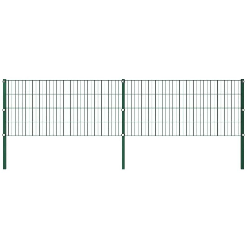 

Panel de valla con postes hierro verde 3,4x0,8 m - Hommoo