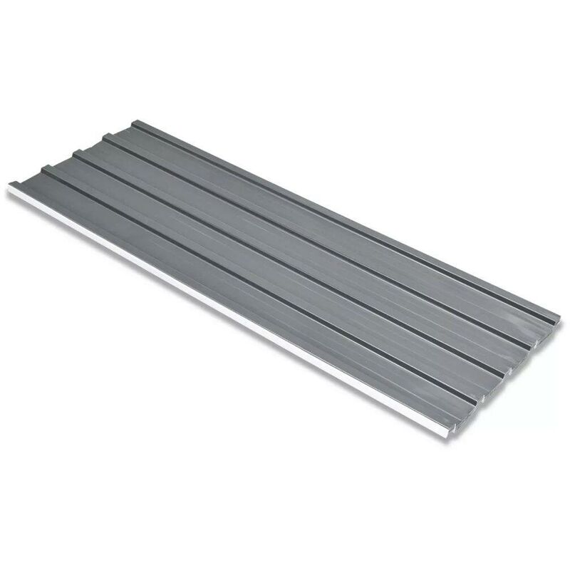 

Panel para tejado acero galvanizado gris 12 unidades - Hommoo
