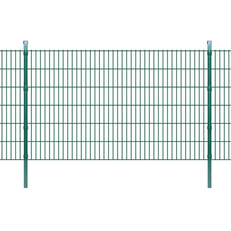 Panneaux et poteaux de clôture 2D pour jardin 2008x1230 mm 10 m HDV16051 - Hommoo