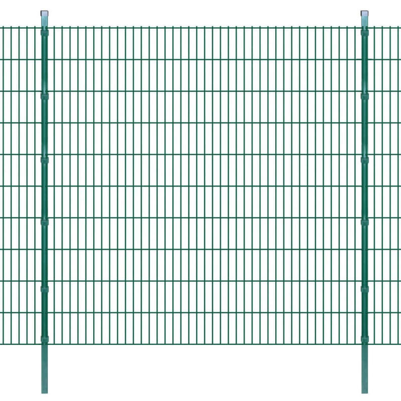 Panneaux et poteaux de clôture 2D pour jardin 2008x2030 mm 10 m HDV16351 - Hommoo