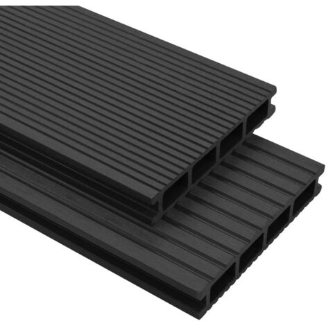 Hommoo Pavimento per Esterni in WPC con Accessori 20 m² 2,2m Antracite VD17151