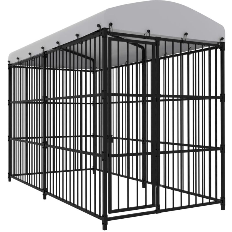 

Perrera de exterior con techo 300x150x210 cm - Hommoo
