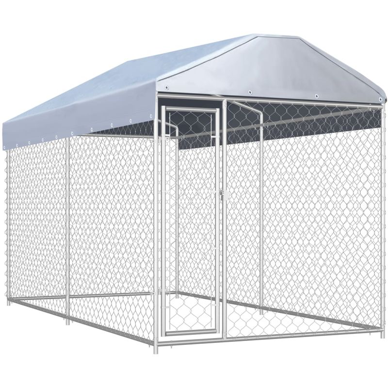 

Hommoo Perrera de exterior con toldo 382x192x235 cm