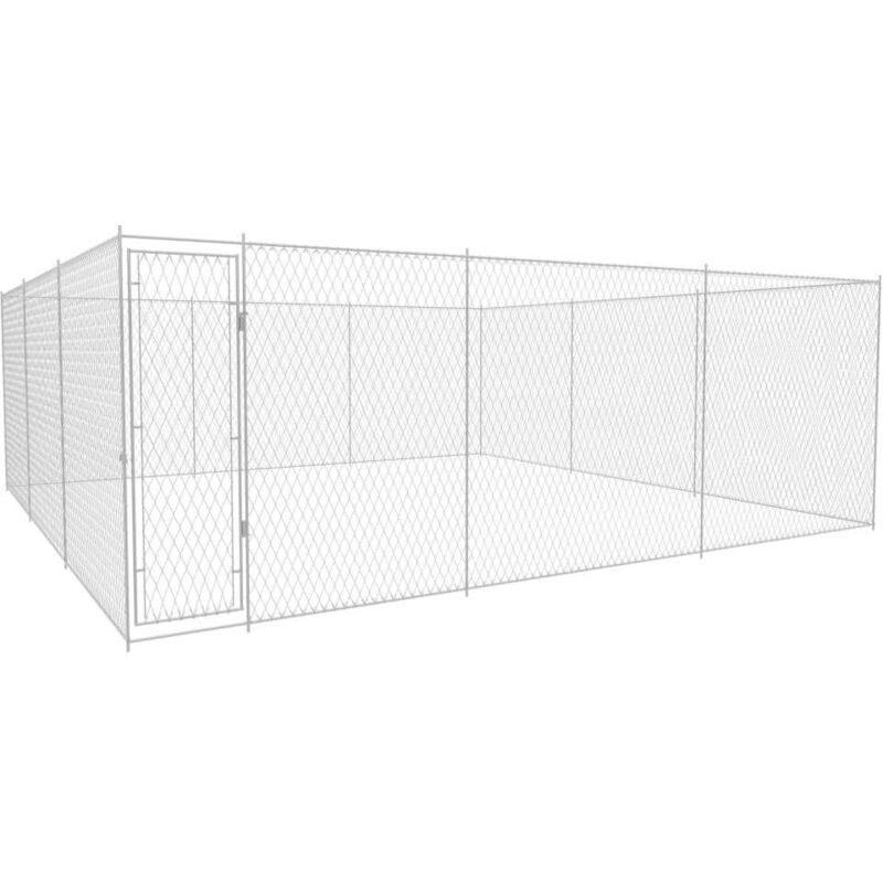 

Perrera de exterior de acero galvanizado 570x570x185 cm - Hommoo