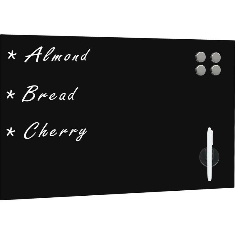 

Pizarra magnética de pared negra vidrio 60x40 cm - Hommoo