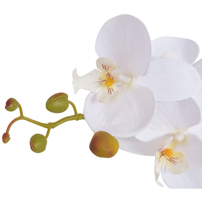 INLIFE Plante artificielle avec pot Orchidée 75 cm Blanc