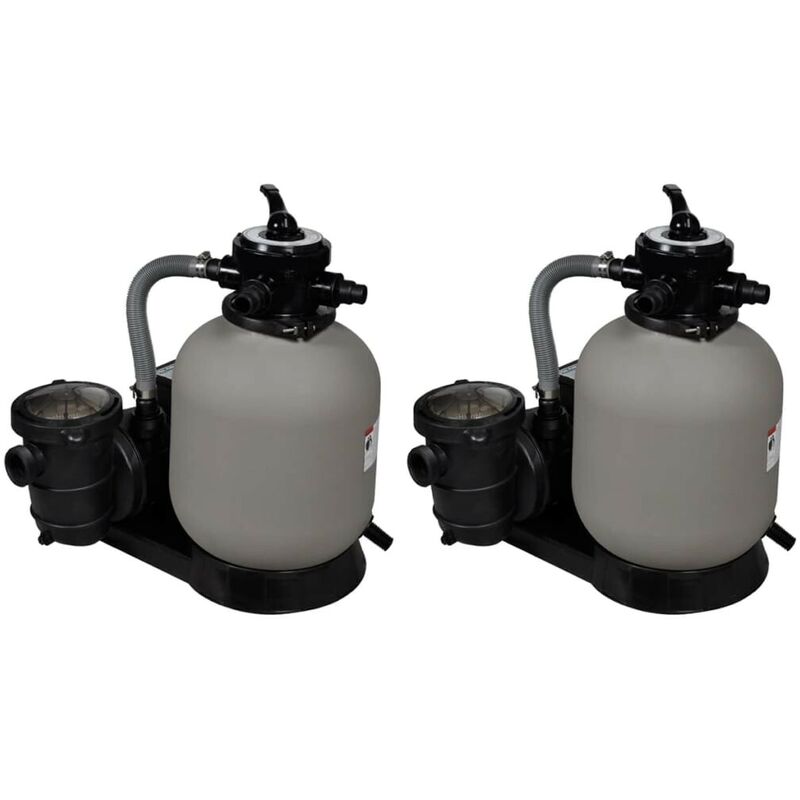 Pompes à filtre à sable 2 pcs 600 W 17000 l/h HDV19825 - Hommoo