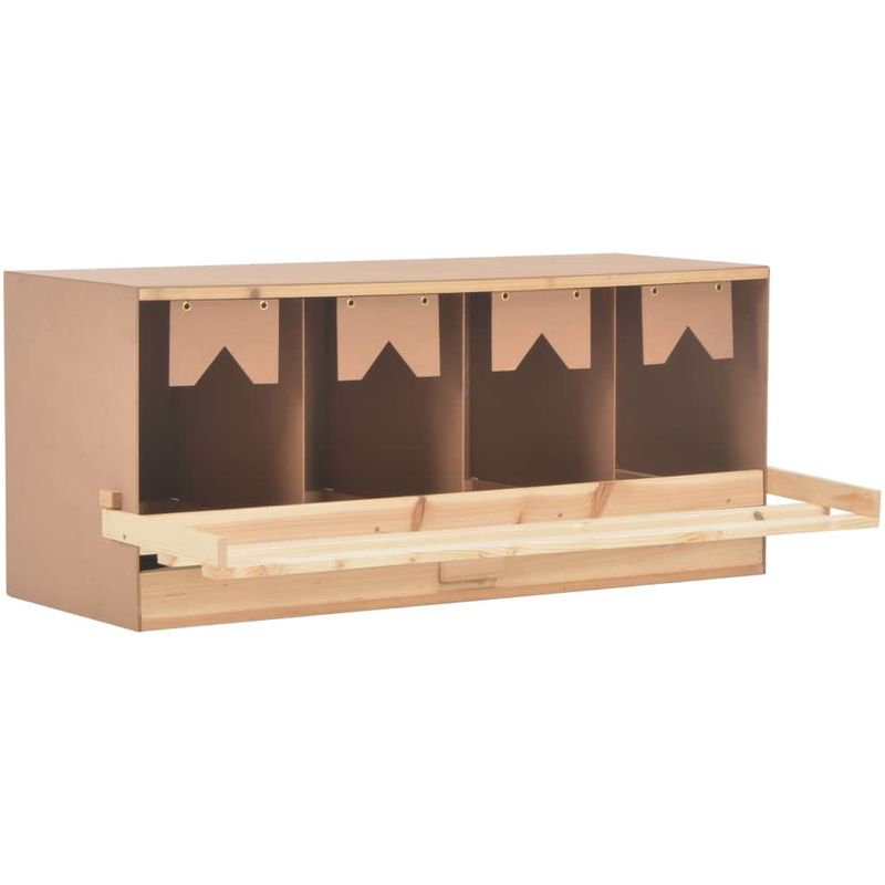 

Ponedero para gallinas 4 compartimentos madera pino 106x40x45cm - Hommoo