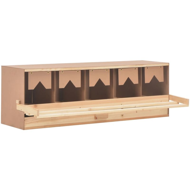 

Ponedero para gallinas 5 compartimentos madera pino 117x33x38cm - Hommoo