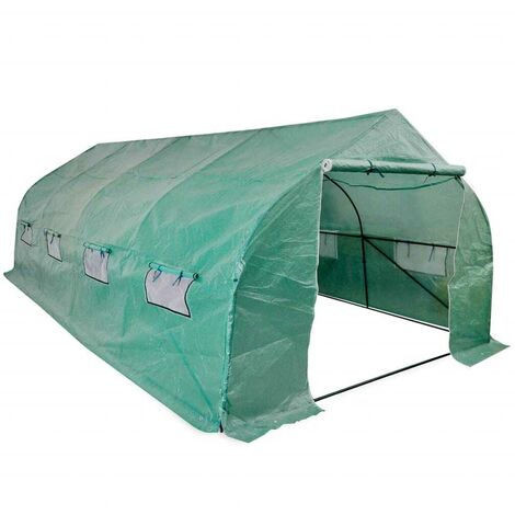 Hommoo Portable Polytunnel Greenhouse Steel Frame Walk-in 18 m2 VD27376