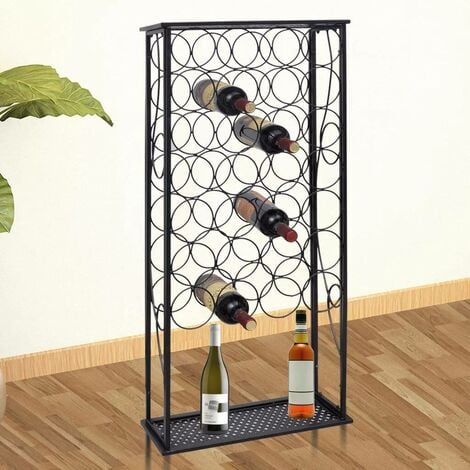 Hommoo Portabottiglie per 28 Bottiglie di Vino in Metallo VD08029