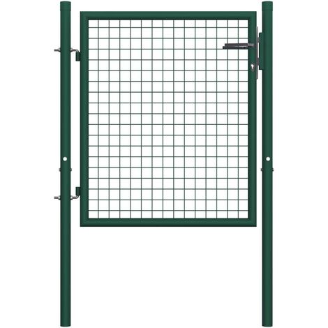 Hommoo Portail de cloture Acier 100x125 cm Vert HDV06527