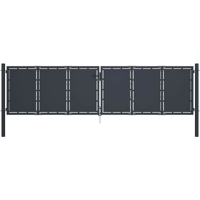 Hommoo Portail de jardin Acier 400 x 100 cm Anthracite HDV34890