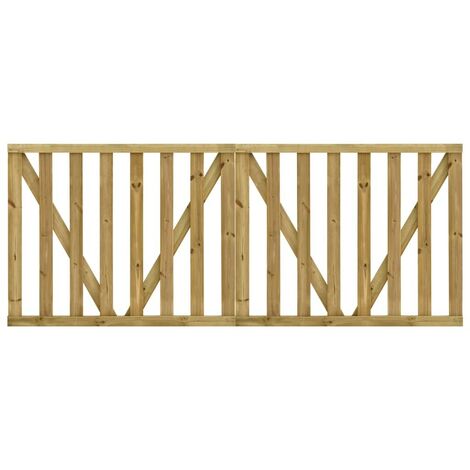Hommoo Portillons de jardin à lattes 2 pcs Pin imprégné 150 x 120 cm HDV46944