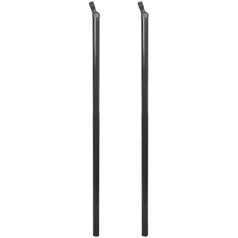 

Poste puntal de refuerzo para alambrada 2 unidades gris 150 cm - Hommoo