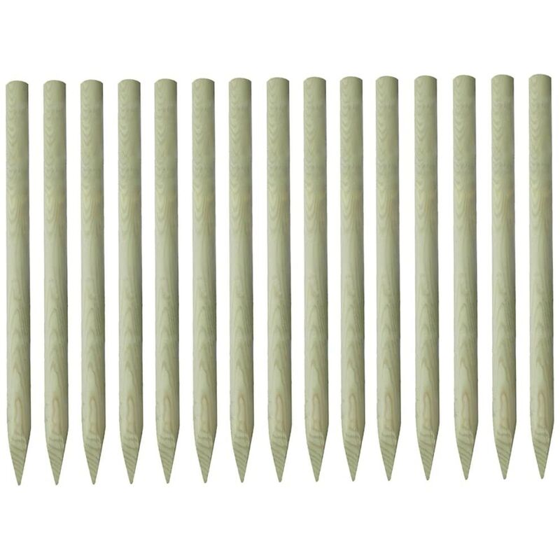 

Postes puntiagudos de valla 15 uds pino impregnado 4x170cm - Hommoo