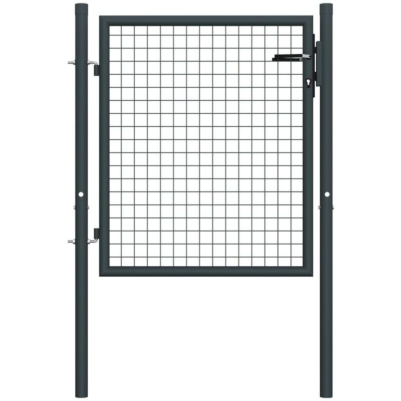 

Hommoo Puerta de malla de jardín acero galvanizado gris 100x175 cm