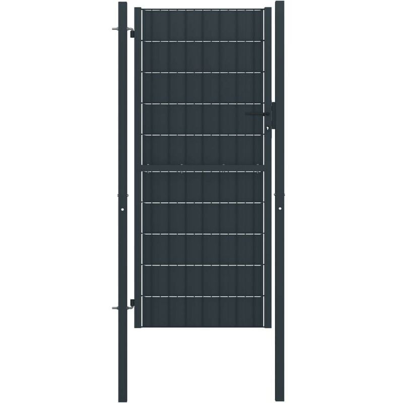 

Puerta de valla de acero gris antracita 100x124 cm - Hommoo