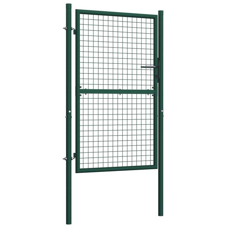 

Puerta de valla de acero verde 100x175 cm - Hommoo