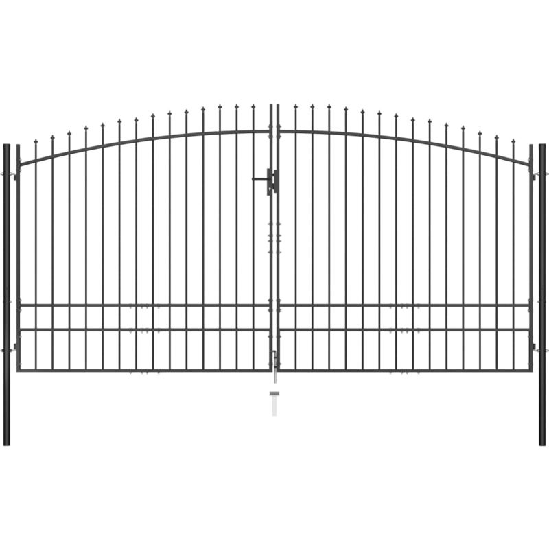 

Hommoo Puerta doble para valla con puntas de lanza 400x248 cm