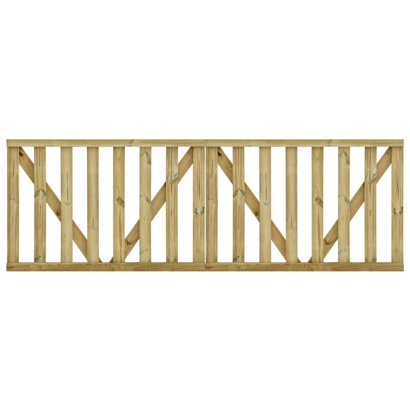 

Puertas listones jardín 2 uds madera pino impregnada 150x100 cm - Hommoo