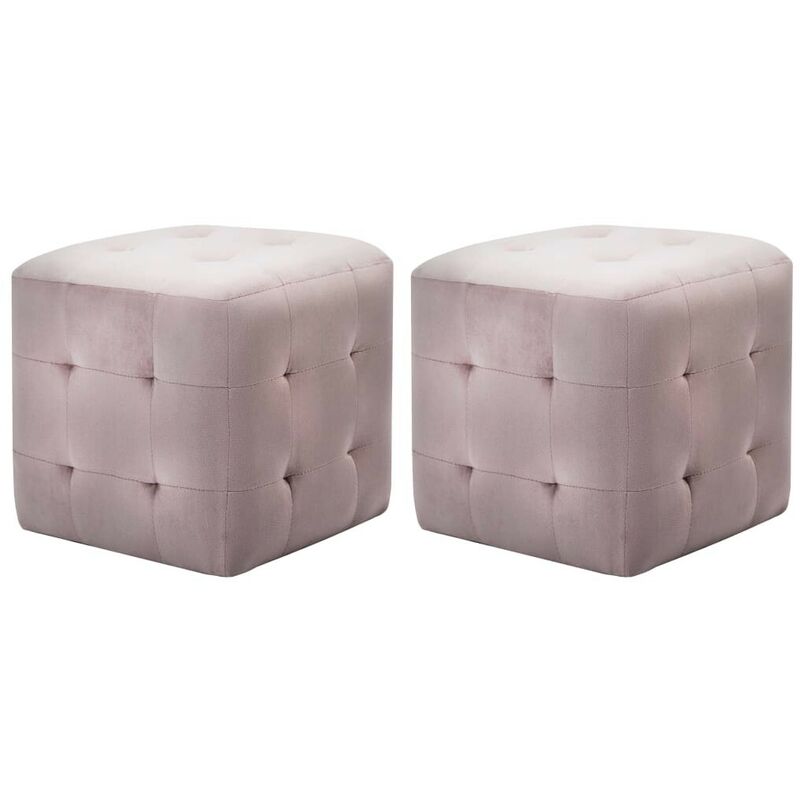 

Hommoo Puf 2 unidades terciopelo rosa 30x30x30 cm