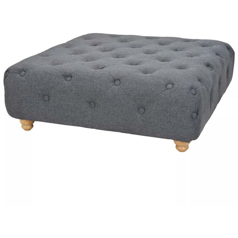 

Puf de tela 80x80x30 cm gris oscuro - Hommoo