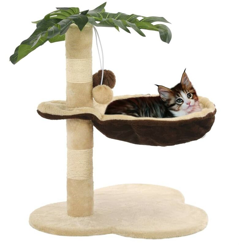 

Rascador para gatos con poste de sisal 50 cm beige y marrón - Hommoo