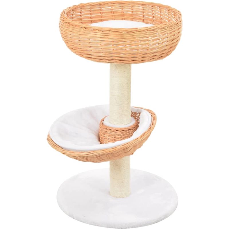 

Rascador para gatos con poste de sisal madera natural de sauce - Hommoo