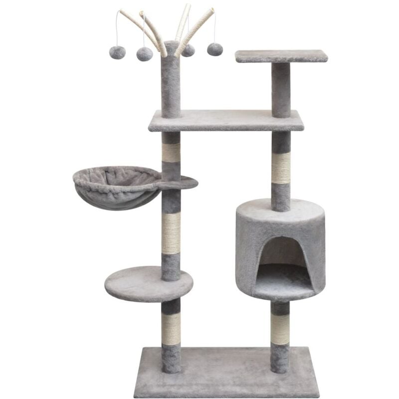 

Rascador para gatos con poste rascador de sisal 125 cm gris - Hommoo