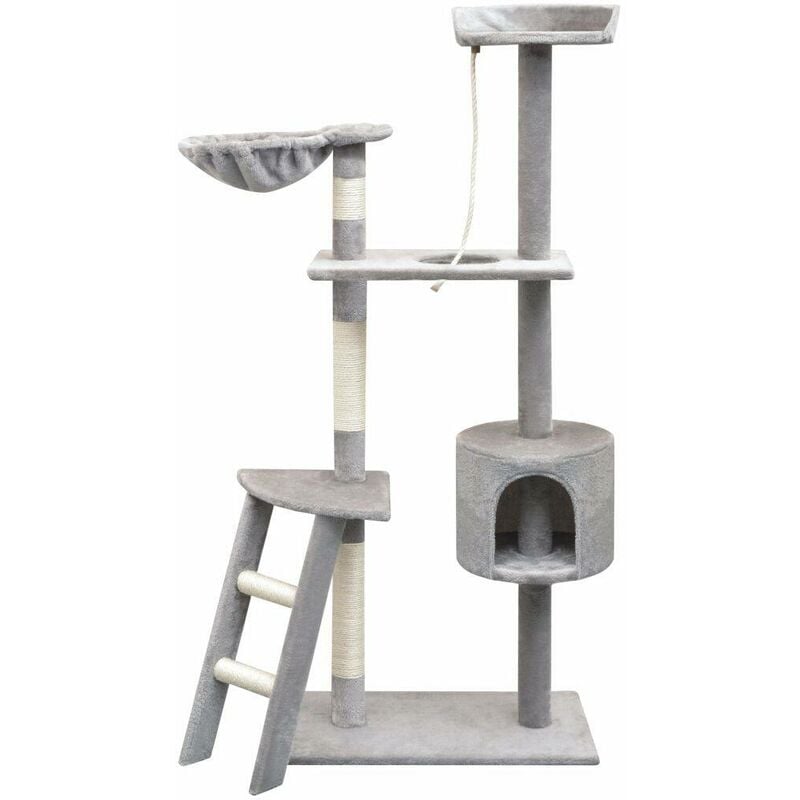 

Rascador para gatos con poste rascador de sisal 150 cm gris - Hommoo
