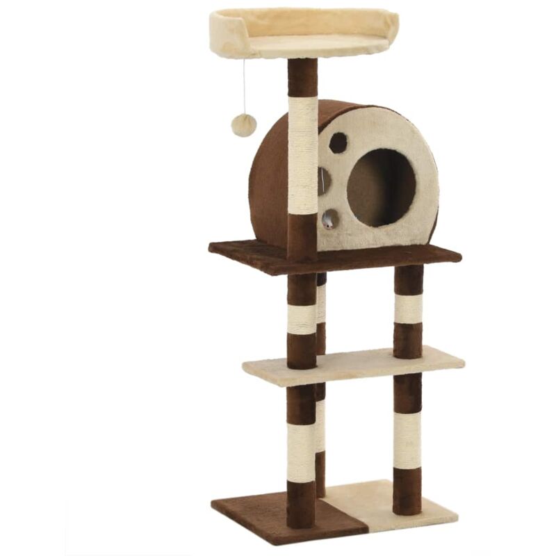 

Rascador para gatos con postes de sisal 127 cm beige y marrón - Hommoo