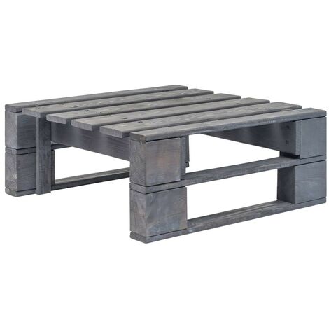 Hommoo Repose-pied palette de jardin Bois FSC Gris HDV28884