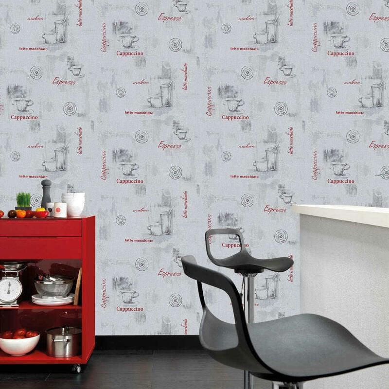 

Rollos de papel pintado 4 uds café color blanco 0,53x10 m - Hommoo