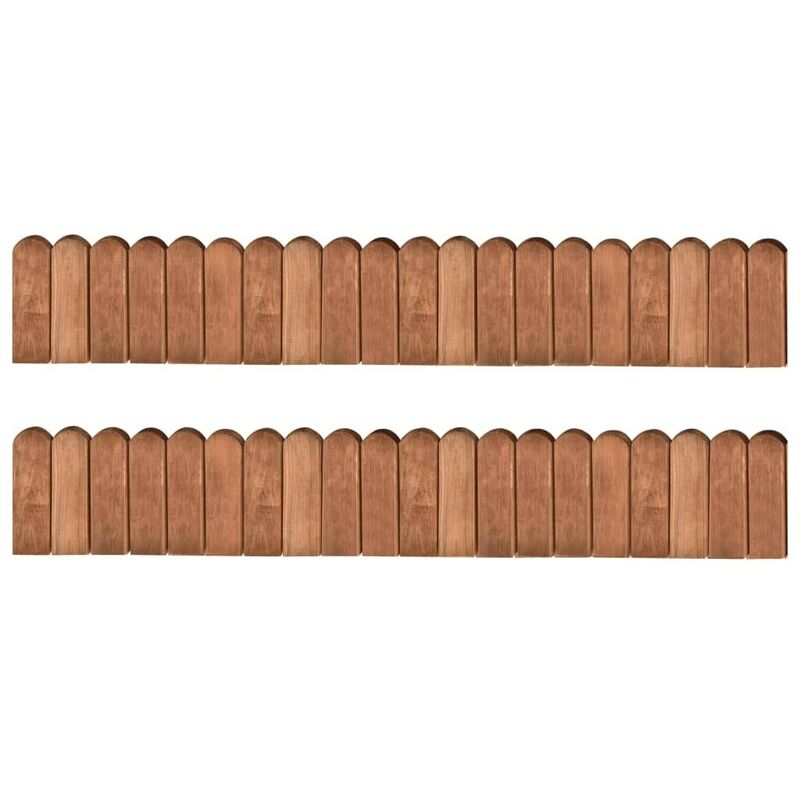 Hommoo - Rouleaux de bordure 2 pcs 120 cm Bois de pin impregne