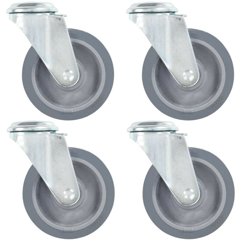

Ruedas giratorias con agujero pasador 4 unidades 100 mm - Hommoo