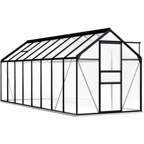 Hommoo Serre avec cadre de base Anthracite Aluminium 9,31 m²