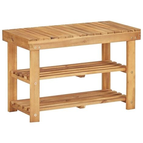 Hommoo Shoe Rack 70x32x46 cm Solid Acacia Wood VD29908