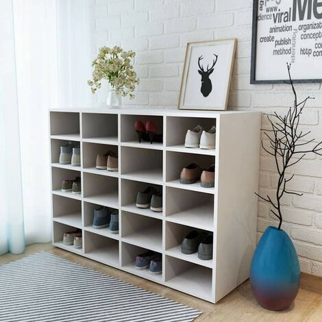 Hommoo Shoe Rack Chipboard 92x33x67.5 cm White VD10908
