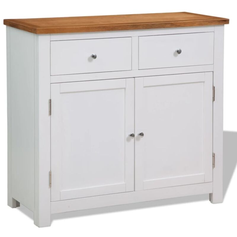 Sideboard 90x33,5x83 cm Massivholz Eiche VD13037 - Hommoo