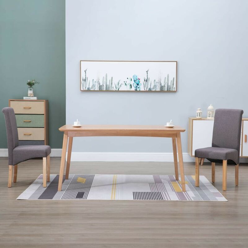 

Hommoo Silla de comedor 2 unidades de tela gris taupe