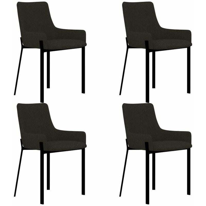 

Silla de comedor 4 unidades de tela gris topo - Hommoo