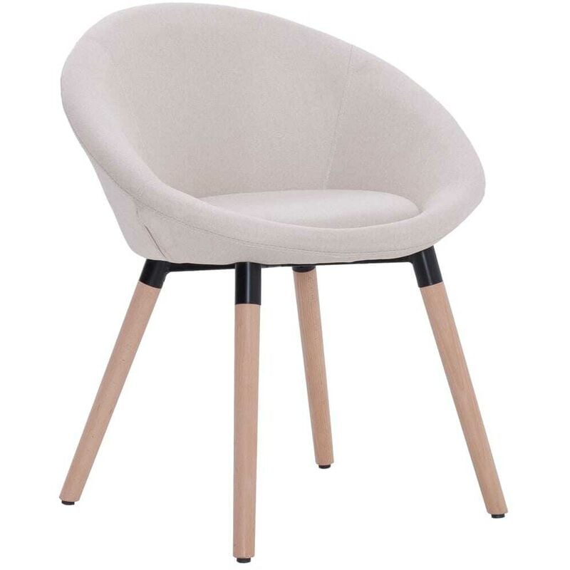 

Silla de comedor tela color crema - Hommoo