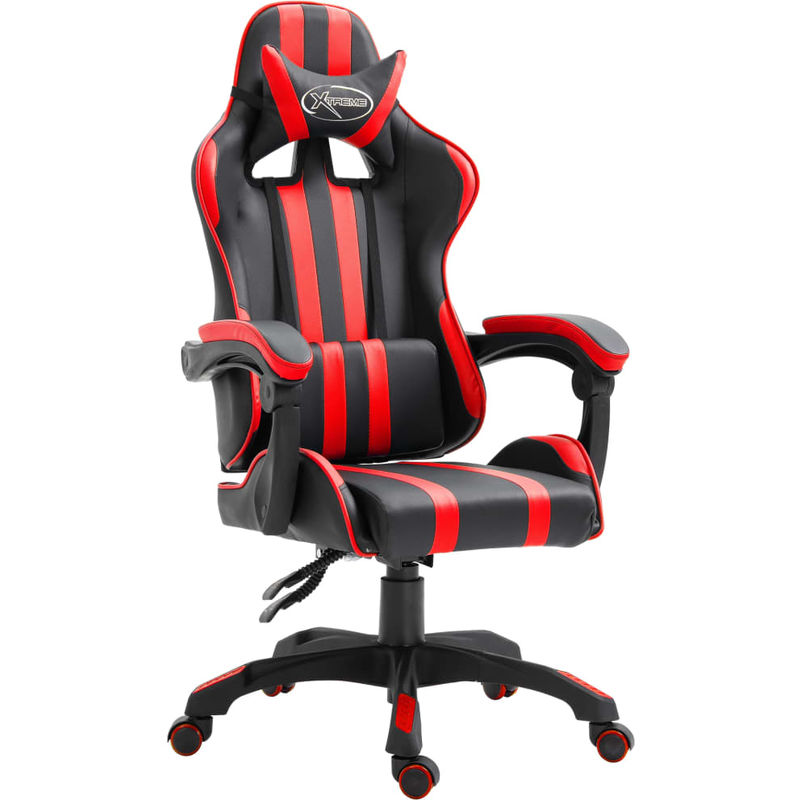 

Silla de gaming de cuero sintético rojo - Hommoo