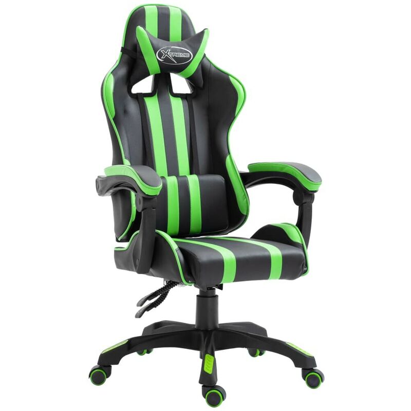 

Silla de gaming de cuero sintético verde - Hommoo