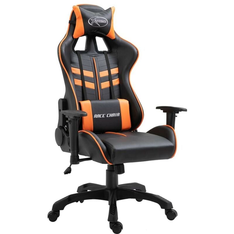 

Silla gaming de cuero sintético naranja - Hommoo