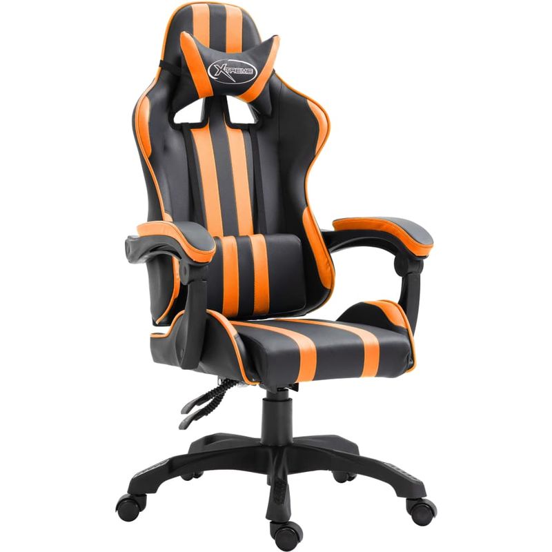 

Silla gaming de cuero sintético naranja - Hommoo