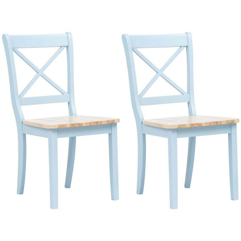 

Sillas comedor 2 uds madera maciza caucho gris y madera claro - Hommoo
