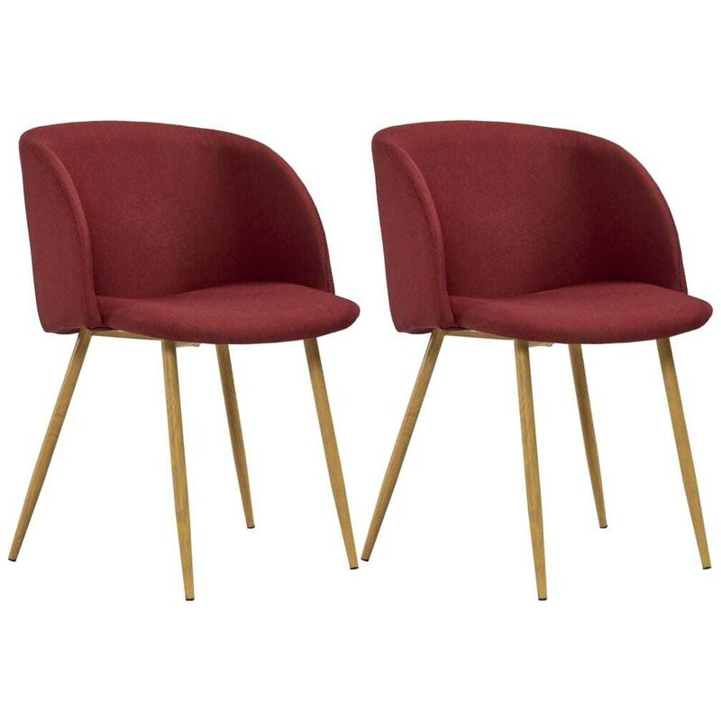 

Sillas comedor 2 unidades tela color vino tinto - Hommoo