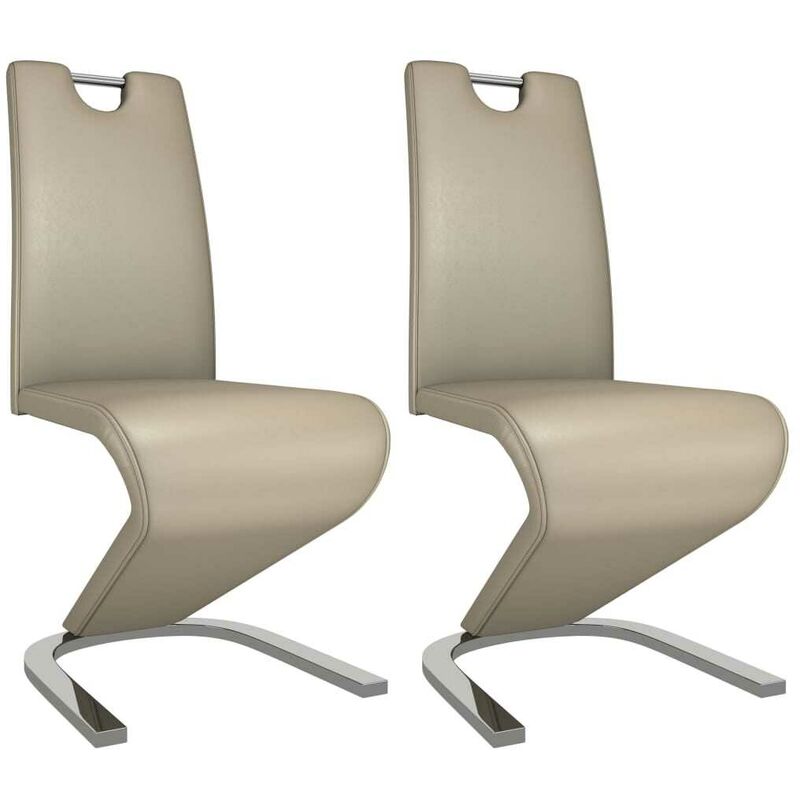 

Sillas comedor en zigzag 2 uds cuero sintético color capuchino - Hommoo